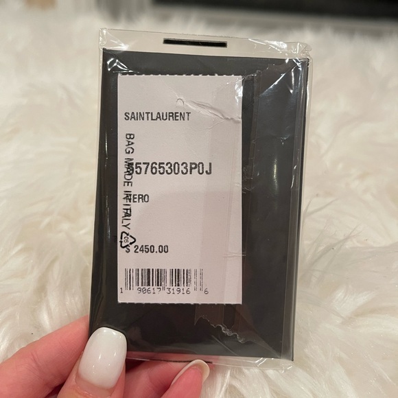 Saint Laurent YSL Small Uptown Cabas Top Handle Bag Black Clutch - Picture 5 of 15